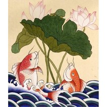 세로형 우드 직소퍼즐 기운이 넘치고 복을 부르는 잉어도 연꽃 그림 스트레스 해소 집순이 취미 성인용 감압 장난감, h, 500조각