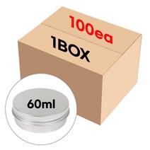 알루미늄 틴케이스 60ml 실버 100개(BOX) 다용도 용기, 100개
