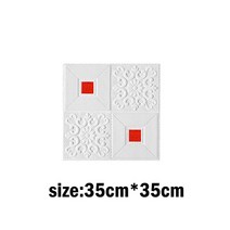 샌드위치 판낼 부자재 35cm x 35cm 3D 벽 스티커 스테레오 천장 패널 지붕 장식 자체 접착 폼 벽지 1 개, 01 35cmx35cm 1Pcs, 03 red