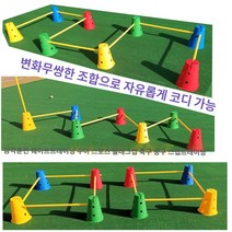 라오농 강아지 슬개골탈구 재활용 펫피트니스 어질리티 허들00 감각 훈련 장비 홀 사인 버킷 아이스크림 유치원 어린이 장애물이있는 홈 조합 축구 트레이너, 감각 통합 표지판 버킷 8개   1.5미터 기둥 8개
