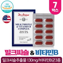 닥터 밀크씨슬 실리마린 간건강 밀크시슬 추출물 130mg 아티초크분말 비타민B군 함유 식약처인증 건강기능식품, 30정 x 7박스(7개월)