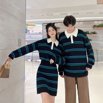 커플시밀러룩 웨딩촬영 커플룩 원피스 레터링 봄 의상 제주도 신혼여행