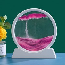 사무실인테리어 장식품 홈인테리어 모래 풍경 움직이는 모래 예술 그림 일주 움직이는 모래 시계 3d 산 모래 풍경 모션 디스플레이 흐르는 모래 그림 장식, 진한 파랑, 7 인치