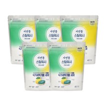 자연퐁 스팀워시 식기세척기 주방세제 타블렛 10gX55입, 레몬향, 5개