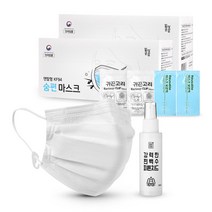 일상공감 숨편 마스크 2세트 + 깔끔대장 편백수 피톤치드 100ml, 블랙