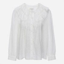 써스데이아일랜드 레이스 블라우스 빅 카라 블록 (T228MBL233W)