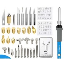 우드버닝툴 세트구성 인두기 온도조절가능, 파이로그래피 헤드 + 온도 조절 808X 전기 납땜 인