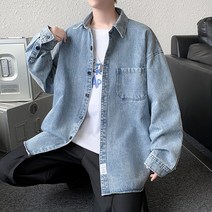 엘보패치 오버핏 데님셔츠 남녀공용