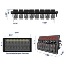 8갱 로커 스위치 패널 12V 듀얼 LED 해양 보트 방수 토글 자동차 RV 캠핑 트럭 액세서리, 한개옵션0