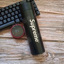 슈프림 보온 보냉 텀블러 보온병 레드 블랙 메탈재질, 블랙 Supreme 보온병(뚜껑온도계)