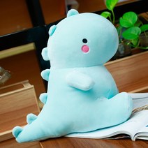 귀여운 뚱뚱한 공룡 플러시 애착인형 봉제인형 쿠션 베개, 파란_30cm