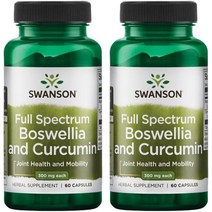 스완슨 풀 스펙트럼 보스웰리아 앤 커큐민 300mg 캡슐, 60개입, 2개