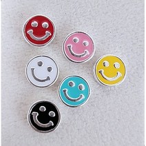 [비즈담] 순은 silver 6mm 양면에폭 스마일 비즈 [6컬러 선택], 화이트