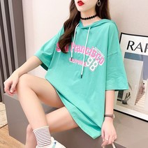 여성 스포티 반팔 루즈핏 후드 원피스 중딩 고딩 청소년 환절기룩 편안한 데일리룩