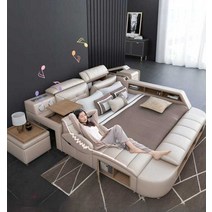 스마트침대 엘리트 접이식침대 폴딩베드 수납 계단 매트 블랙 화이트 신혼부부, 1500mmx2000mm 슈프림버전 프레임