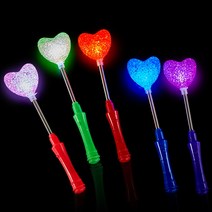 야광맨 LED 밥풀 미니 하트봉 5가지 색상 누룽지봉 야광봉, [레드]LED 밥풀 미니 하트봉+AG13 배터리 3개