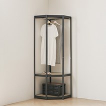 몬스터랙 모듈형행거 모듈행거 시스템행거 드레스룸행거 철제 선반 코너 행거 몬스터랙행거, 06.몬스터랙행거 코너장 W700 3단, 블랙_FD