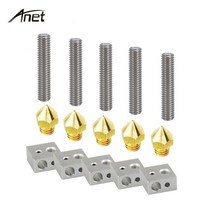 3D프린터노즐 15 개/대 0.4mm 황동 노즐 프린트 헤드 30mm 스 로트 튜브 히터 블록 가열 핫 엔드 MK8 Makerbot Anet A8 plus 3D 프린터, 01 For A8 A8Plus