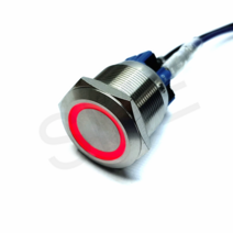 ONPOW GQ25 2회로 25파이 락 레드 LED 원형 메탈 방수스위치 IP65 배선포함X, 1개