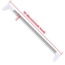 조절 펀치 없는 텔레스코픽 의류 막대 확장 가능한 텐션 폴 행거 스프링 로드 도구 샤워 커튼 봉, 01 50-80cm