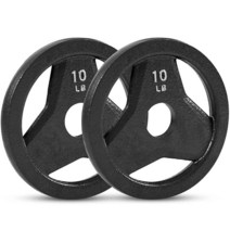 JFIT 주철 올림픽 바벨용 5.1cm(2인치) 그립 플레이트 플레이트 2개 세트 11.3kg(25파운드), 10 LB PAIR, GRIP PLATE