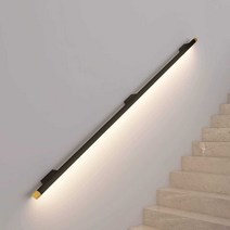 계단안전바 핸드레일 보조손잡이 안전바 주택 병원, 팔걸이-3m검정색 금색따뜻한조명