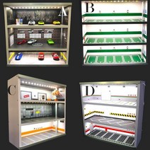 다이캐스트 주차장 자동차모형 토미카 디오라마 전시디오라마 1:64 led 조명 180, c