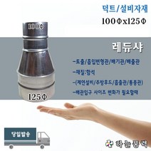 레듀샤/레듀사/레두샤/배관/배기관/연통/연결관/부자재/부속/파이프/100x125파이, 부속레듀샤(덕트연결용)