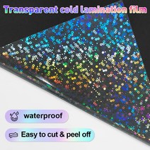 10 매 홀로그램 필름 투명 콜드 라미네이션 A4 용지 자체 접착 시트 플라스틱 PET 라벨 마이크론, 06 Circle