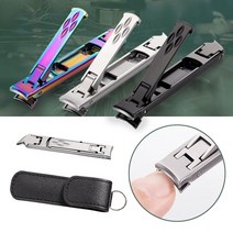 C250 휴대간편한 슬림 접이식 양면 손톱깎이 네일케어 - 전용케이스포함, 블랙