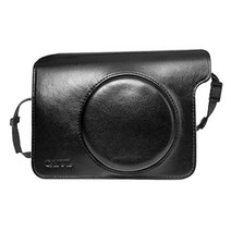 카메라 가방 파우치 pu 가죽 케이스 커버 프로텍터 숄더 스트랩 블랙 또는 브라운 for fujifilm instax wide 300 즉석 인쇄, 검은 색