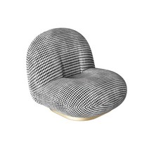 양모 윙체어 1인용 쇼파 거실 암체어 카페 편한 싱글, 린넨 하운드투스-골드