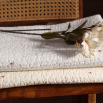 워싱 60수 별꽃자수 광목 누빔 2종 저데니아특급솜 H0011, 백아이보리