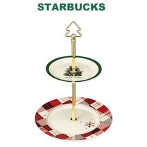 STARBUCKS 스타벅스 스타벅스 코리아 21 크리스마스 리미티드 홀리 체크 애프터눈 티 세트 플레이트 케이크 접시 트리 차 선물 반환 로고 크리스마스