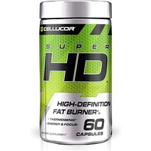 Cellucor Super HD Thermogenic Fat Burner 체중 감소 보충제 식욕 억제제 에너지 부스터 Capsimax 녹차 추출물 160mg 카페인 More 60