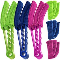 AIFUDA Window Blinds Duster 3 Pack Brush for Air Conditioner shutters Dust Collector Cleaning Cloth, 1, Blue,green, Rose Red