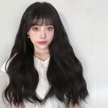 뿌이뿌이가발 바비 웨이브 피스 붙임머리 부분가발 똑딱이 여자 긴머리, 자연블랙
