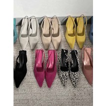 여성 합피 스웨이드 하이힐 슬링백 110856