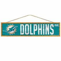 WinCraft NFL Miami Dolphins SignWood Avenue 디자인 팀 색상 4x17