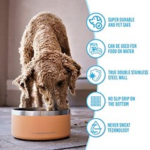 Coldest Dog Bowl - Stainless Steel Non Slip Dog Bowls Cats Pet Feeding for Food or Water (42 oz Epic White), 100 oz, Stealth Black