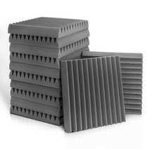 12/24Pcs 30x30x2.5cm 내화성 스튜디오 어쿠스틱 패널 방음 보호 스폰지 음향 거품, 24Pack, Gray_24Pack