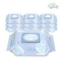 꿈에그린 초순수 물티슈 더 도톰하고 넉넉한 사이즈 엠보싱 유아 아기 물티슈 캡형(55gsm), 10팩, 100개입