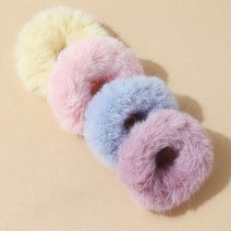 [라다몰] 여자 부드러운 데일리 머리끈 페이크퍼 스크런치