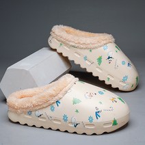 Z3JC 겨울 기모 빅사이즈 통굽 남녀 슬리퍼 세서미 스트리트 패션 보온면 슬리퍼