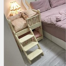 강아지 원목침대 고양이 쇼파 침대 원목 베드 애완 애견 개 해먹 하우스 방석 쿠션 캠핑, D. 통나무이중꼬리사다리