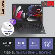 Lenovo ThinkPad E15 G4 21ED004EKD [무선 마우스 증정], WIN11 PRO, 16GB, 1TB, 라이젠5, 블랙