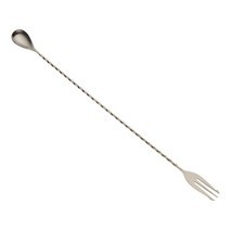 Barfly 포크 바 스푼 엔드 40cm(15 3/4인치) 스테인리스 스틸, Stainless Steel, Double End Stirrer 17 1/8 (43