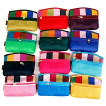 동전담은 색동누비지갑 12색, 빨강색