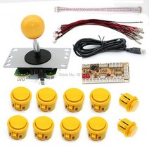 해외 한 플레이어 레트로 아케이드 게임 라즈베리 파이 복사 산와 조이스틱 DIY 키트 USB 보드 제로 딜, 노랑