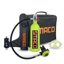 스쿠버미니산소통 산소통 미니산소통 Smaco semiker 1L 용량 S400 휴대용 관광 다이빙 전체 세트 스쿠버 스위치 헤드 다이빙 안경, S400 Green